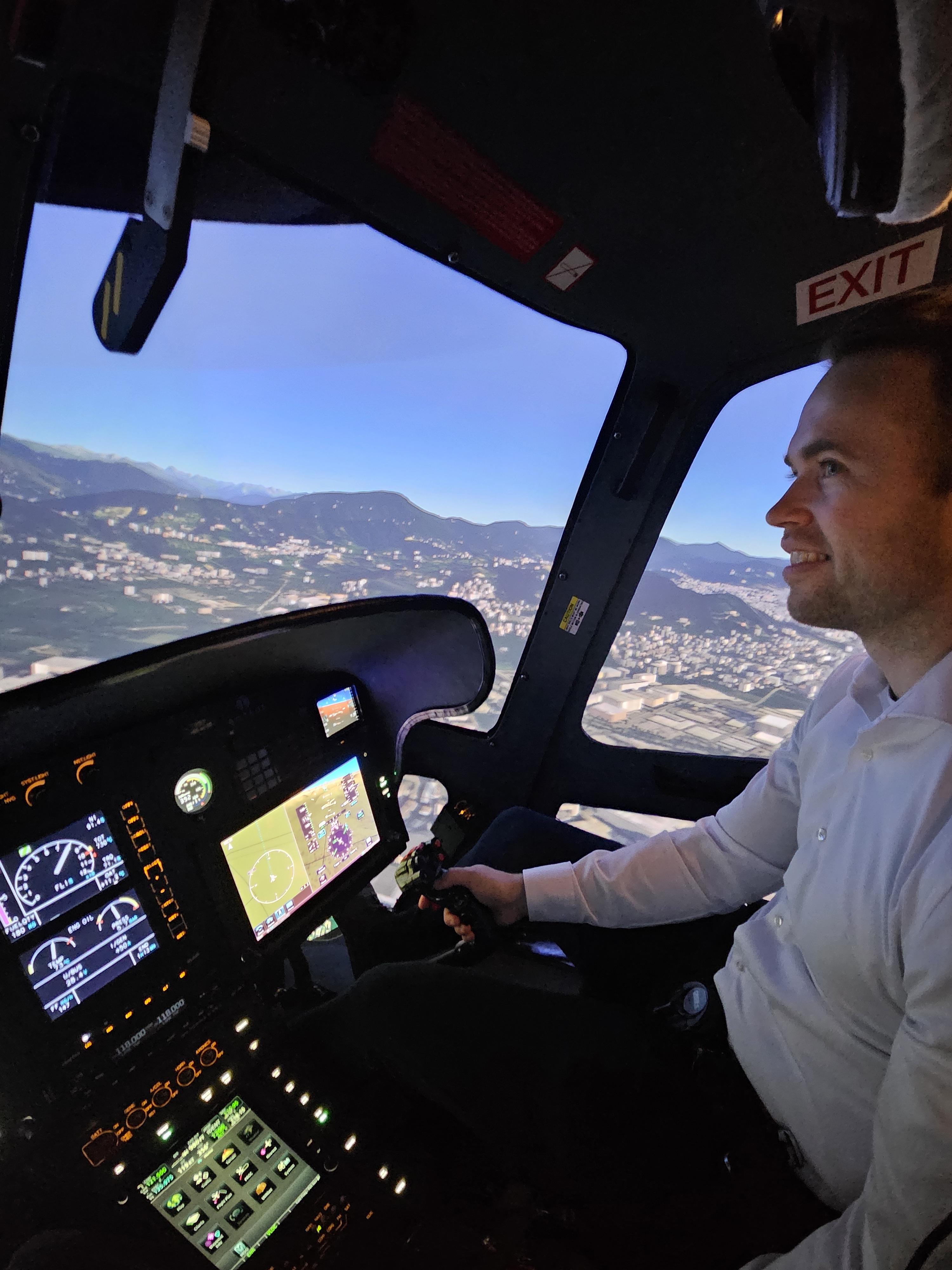 Helicopter flying