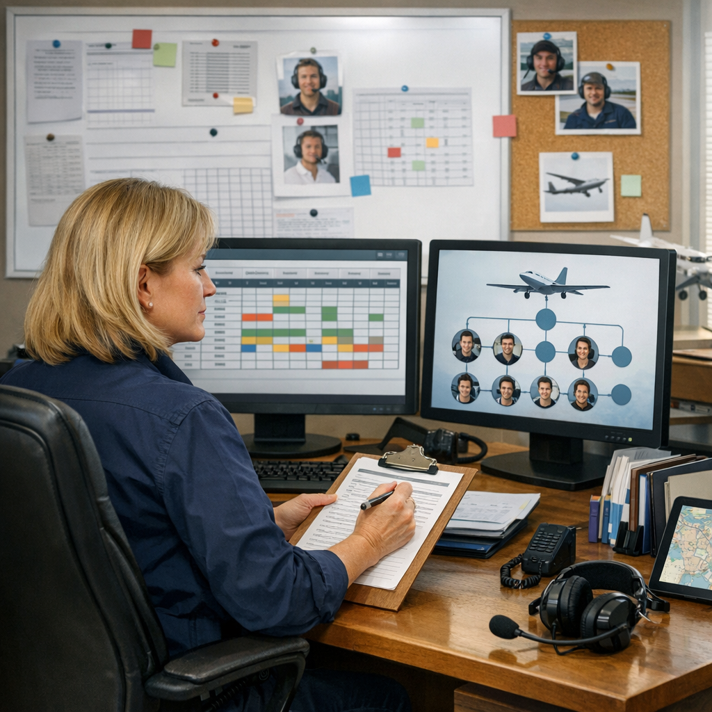 Flight Training Coordinator Monitoring Student Progress
